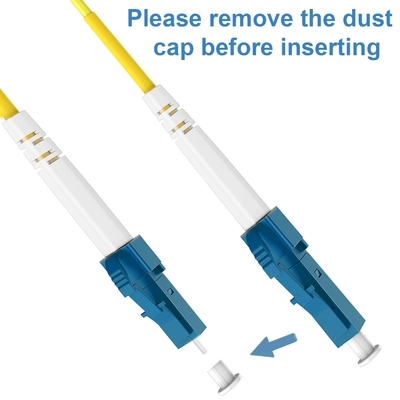 Simplex OS2 Single Mode Fiber Optic Patch Cable 5m, OS2 Fiber LC to LC UPC 9/125 OFNP OS2 Fiber Optic Cable