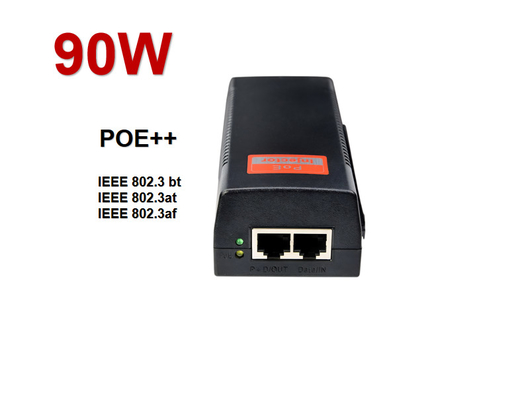 90W Gigabit Ultra PoE++ Injector Adapter, IEEE 802.3 bt 802.3at 802.3af Compliant