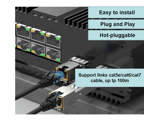 1.25G SFP to RJ45 Module, Gigabit SFP Copper, Mini GBIC 1000BASE-T Transceiver SFP-T Ethernet SFP