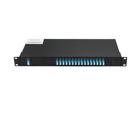 16 Channels DWDM Mux Demux, 100GHz with Monitor, Expansion and 1310nm Port, 4.4dB Typical IL, LC/UPC, Dual Fiber