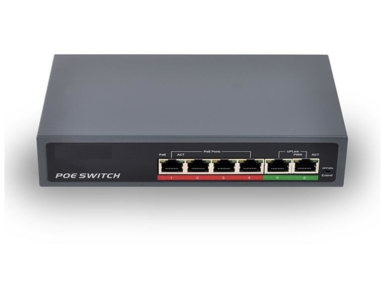 2 x 10/100Mbps and 4 x 10/100Mbps POE switch 250M IEEE802 3af at 48V power 65W