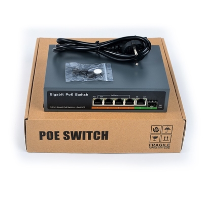Gigabit 65W 4 Port PoE +1 uplink+1SFP PoE Network Switch