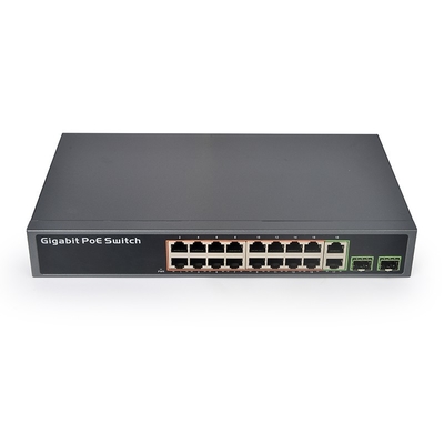 Unmanaged 16 Port 10/100/1000Mbps POE Switch 16+2+2SFP port gigabit poe switch SN-PSE3216S