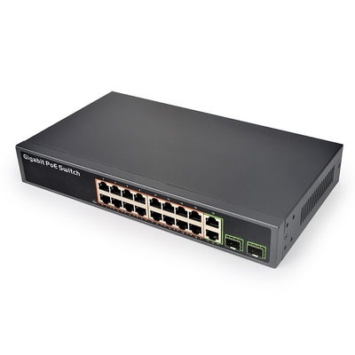 Unmanaged 16 Port 10/100/1000Mbps POE Switch 16+2+2SFP port gigabit poe switch SN-PSE3216S