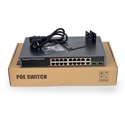 Unmanaged 16 Port 10/100/1000Mbps POE Switch 16+2+2SFP port gigabit poe switch SN-PSE3216S