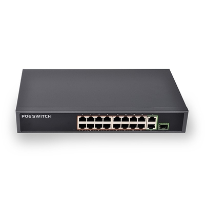 16 port POE switch with 250W IEEE802.3af/at 48V 16+2+1SFP megabit with gigabit uplink