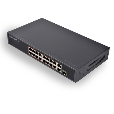 16 port POE switch with 250W IEEE802.3af/at 48V 16+2+1SFP megabit with gigabit uplink