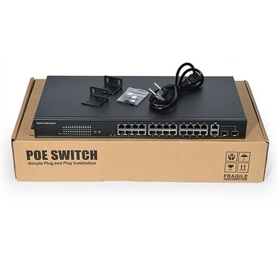 24 port POE switch IEEE802.3af at Standard 2TP 2SFP Combo uplink switch POE network switch