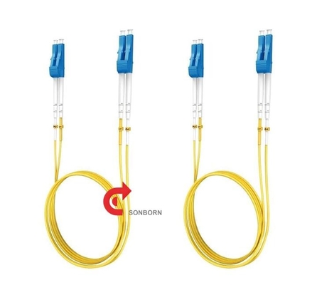 PVC LC to LC Single Mode Fiber Patch Cables, OS2 Fiber Optic Cable 10G SMF Duplex 9/125μm OD 3.0mm, 3M/9.8FT