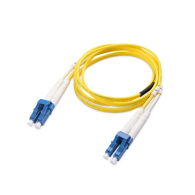 Duplex OS2 Single Mode Fiber Optic Patch Cable 1m / 3.3 ft, OS2 Fiber LC to LC UPC 9/125 OFNP OS2 Fiber Optic Cable