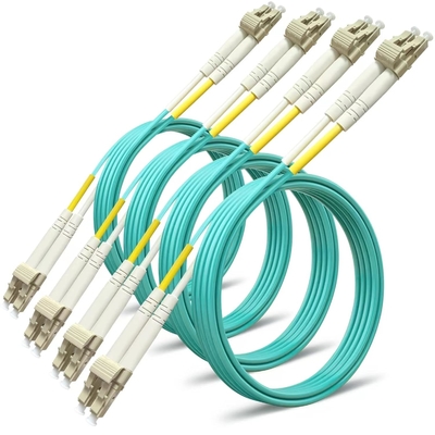 LC UPC to LC UPC Duplex PVC (OFNR) 2.0mm Fiber Optic Patch Cable (5 Meters (16ft), OM3 50/125 Multimode)